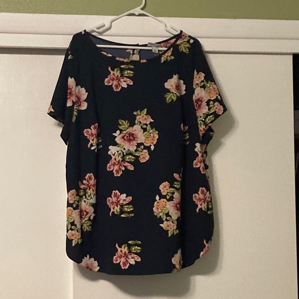 Navy Blue floral Shirt